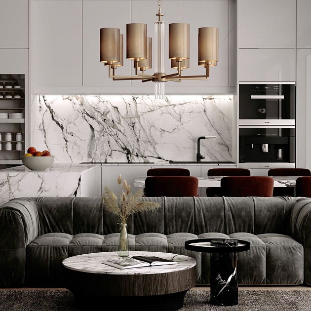 Подвесная люстра Eurosvet Soffio 60134/8 никель изображение 7 Подвесная люстра Eurosvet Soffio 60134/8 никель Фото № 7