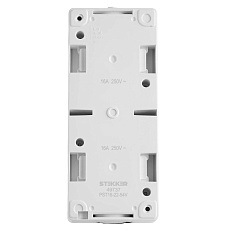 Розетка 2-местная с крышкой с/з STEKKER PST16-22-54V, пластик АВS, 250В, 16А, IP54, белый/серый 49737 2