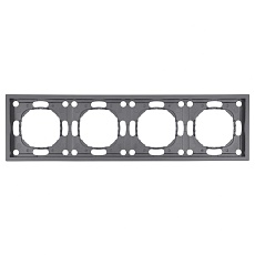 Рамка STEKKER, PFR00-5004-10  4-местная, серия Эмили, платиново-серый, soft touch 49965