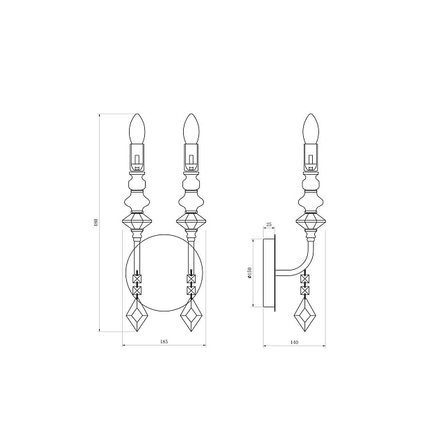 Бра Lucia Tucci Maya W4450.2 Chrome изображение 2 Бра Lucia Tucci Maya W4450.2 Chrome Фото № 2