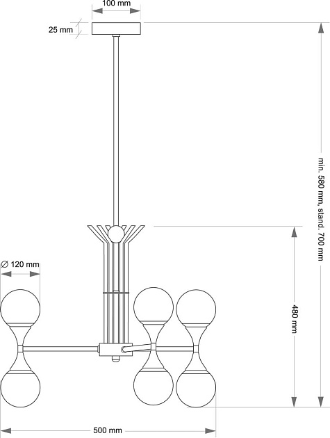 Подвесной светильник KUTEK BAR-ZW-3(Z) Фото № 3