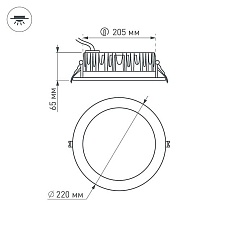 Встраиваемый светодиодный светильник Arlight LTD-220WH-Frost-30W Warm White 110deg 021070 4