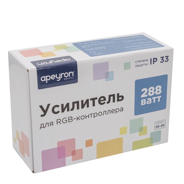Усилитель RGB Apeyron 12/24V 04-04(288) изображение 4 Усилитель RGB Apeyron 12/24V 04-04(288) Фото № 4