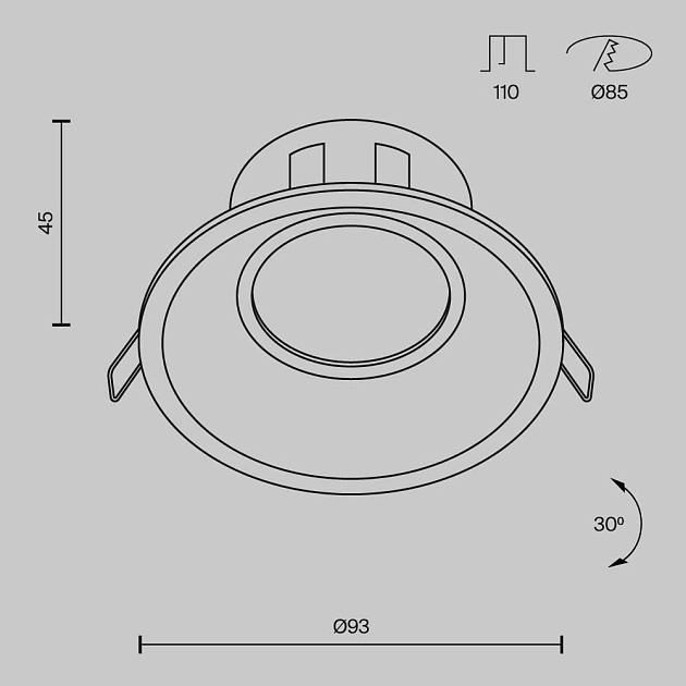 Встраиваемый светильник Maytoni Dot DL028-2-01W Фото № 5
