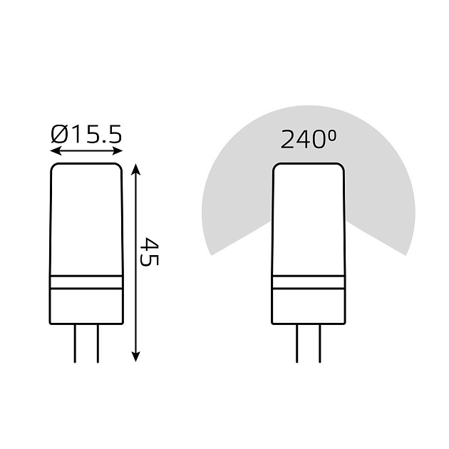 Лампа cветодиодная Gauss G4 5W 3000K прозрачная 18015 Фото № 4