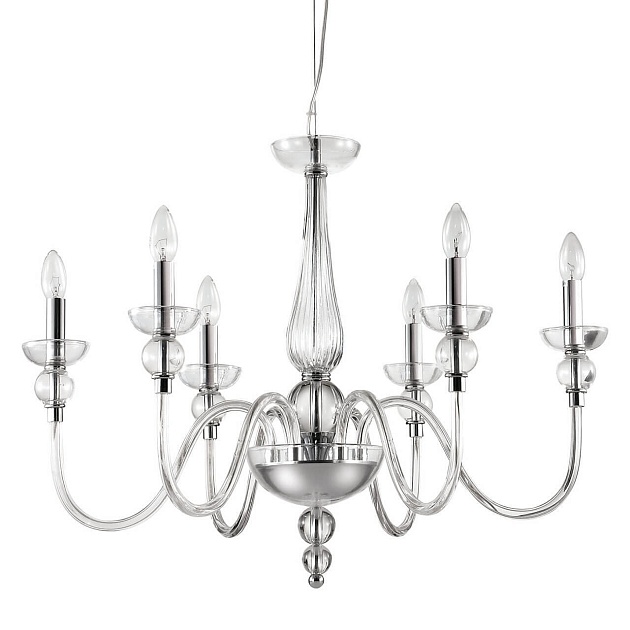 Подвесная люстра Ideal Lux Doge SP6 Trasparente 044422 изображение 1 Подвесная люстра Ideal Lux Doge SP6 Trasparente 044422 Фото № 1