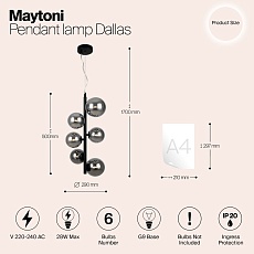 Подвесной светильник Maytoni Dallas MOD545PL-06B 1