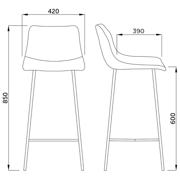 Барный стул AksHome Mexico черный + черная нить, экокожа 63663 изображение 2 Барный стул AksHome Mexico черный + черная нить, экокожа 63663 Фото № 2