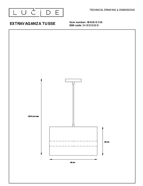Подвесной светильник Lucide Extravaganza Tusse 10409/01/33 изображение 2 Подвесной светильник Lucide Extravaganza Tusse 10409/01/33 Фото № 2