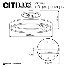 Потолочная светодиодная люстра Citilux Дуэт CL719741 4