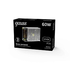 Блок питания Gauss Led Strip PS 12V 60W IP20 8A 202003060 2