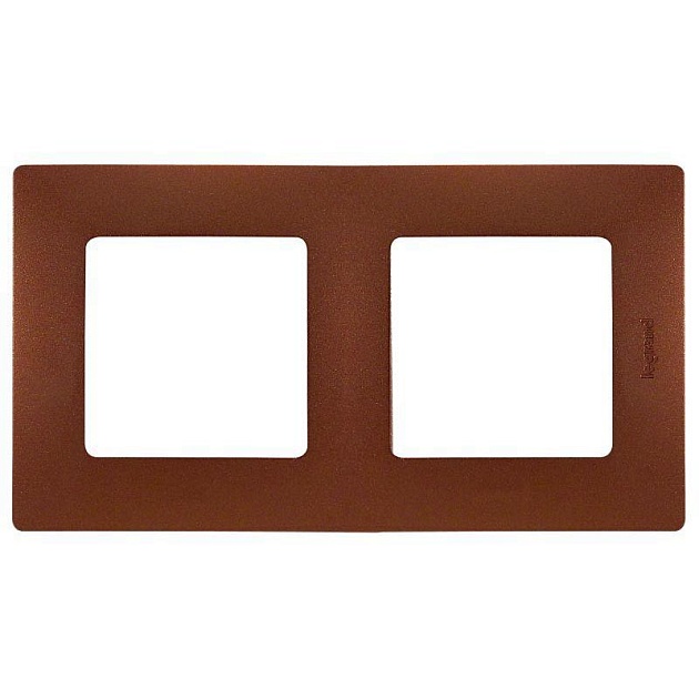 Рамка 2-постовая Legrand Etika какао 672572 Фото № 1
