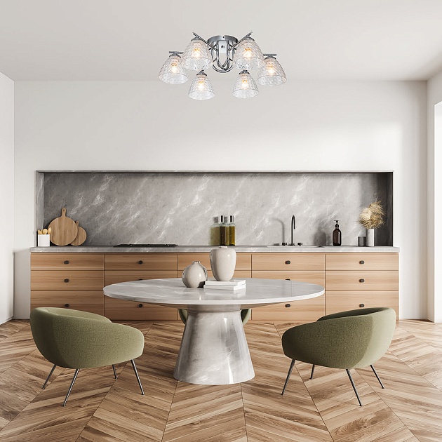 Потолочная люстра Escada Adonis 659/6PL Chrome изображение 2 Потолочная люстра Escada Adonis 659/6PL Chrome Фото № 2