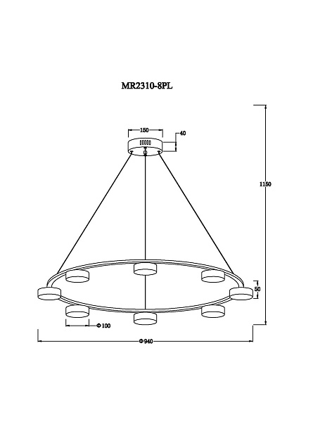 Подвесная светодиодная люстра MyFar Milla MR2310-8PL изображение 2 Подвесная светодиодная люстра MyFar Milla MR2310-8PL Фото № 2