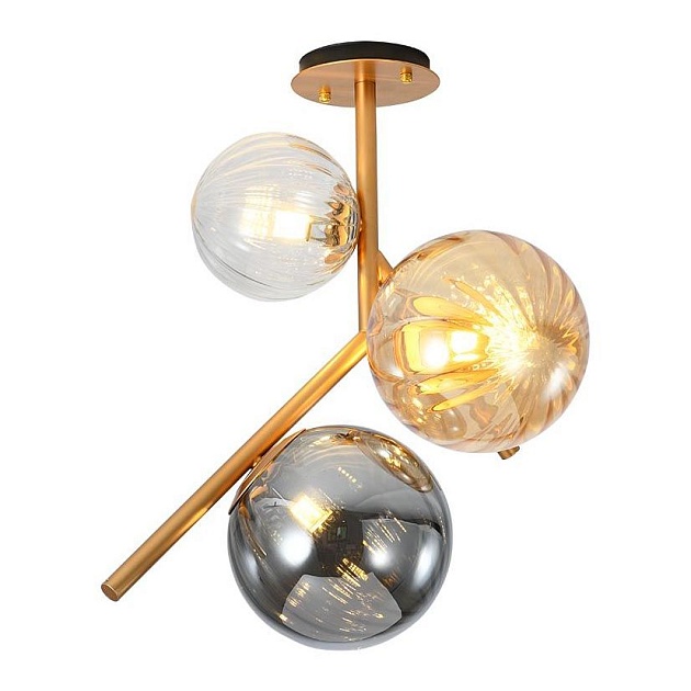 Потолочная люстра Elvan LU-9932/3R-E14-BrClAmbSm изображение 1 Потолочная люстра Elvan LU-9932/3R-E14-BrClAmbSm Фото № 1