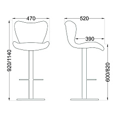 Барный стул AksHome Mist черный, экокожа 62250 1