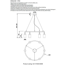 Подвесная люстра Crystal Lux CLT 015C6 D600 BL-GO 1