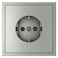 Розетка встраиваемая Voltum S70 с заземлением и защитными шторками, 16А, (сталь) VLS040205 2