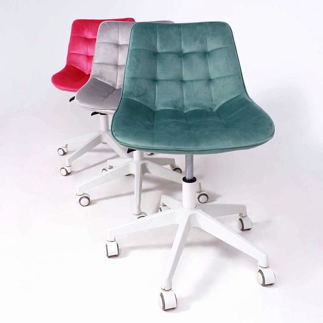 Поворотное кресло AksHome Carolyn велюр, серый 91957 Фото № 4