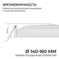 Встраиваемая светодиодная панель Apeyron 06-168 2