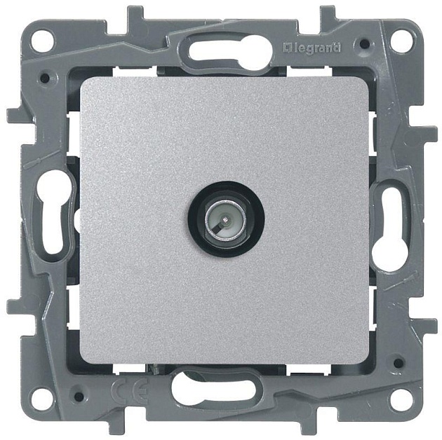 ТВ-розетка оконечная Legrand Etika алюминий 672465 Фото № 1