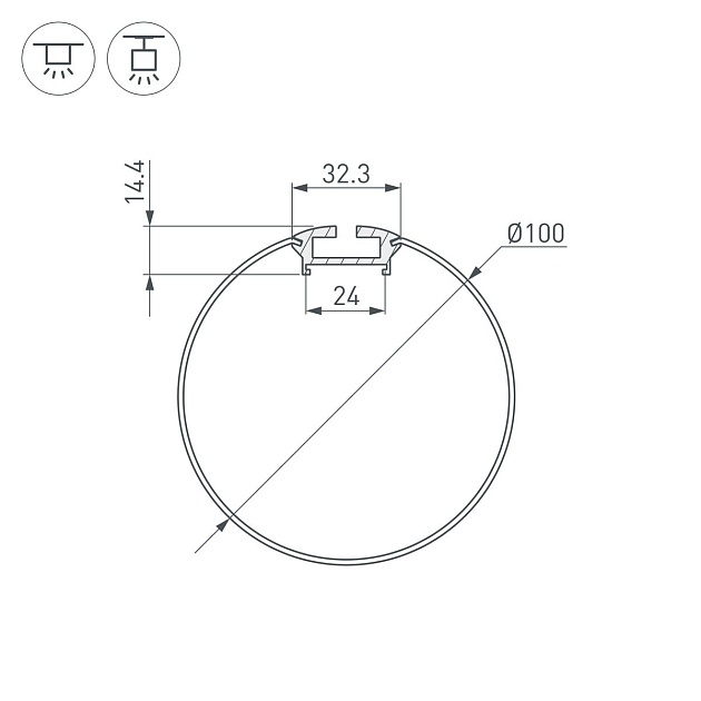 Профиль Arlight ARH-Round-D100-2000 Anod 036334 Фото № 2
