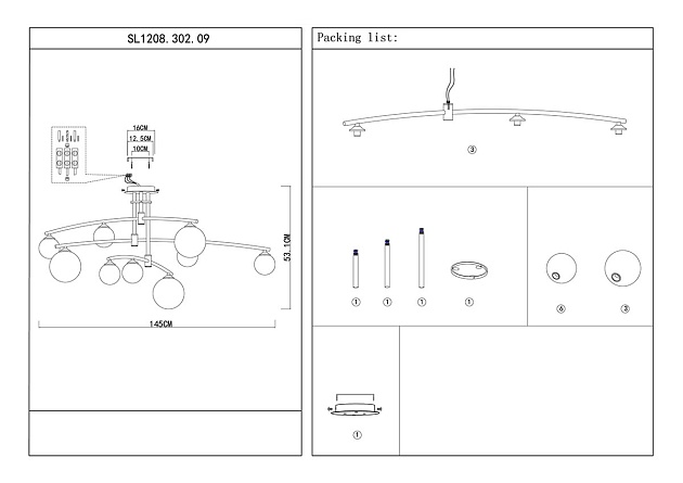 Потолочная люстра ST Luce Sembrare SL1208.302.09 изображение 2 Потолочная люстра ST Luce Sembrare SL1208.302.09 Фото № 2