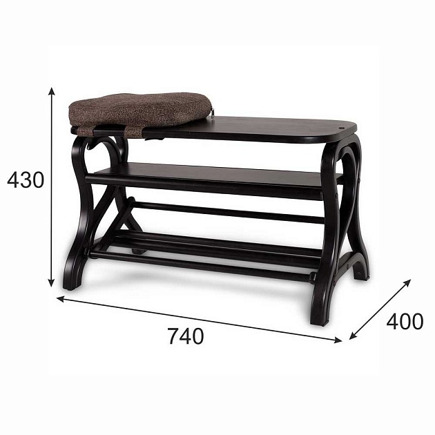 Обувница Мебелик Диана венге 006523 Фото № 3