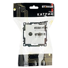 Розетка телевизионная TV + компьютерная RJ-45 Stekker Катрин GLS00-7106-01 белая 49181 2