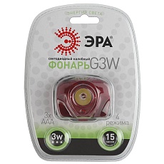 Налобный светодиодный фонарь ЭРА от батареек G3W Б0002249 1