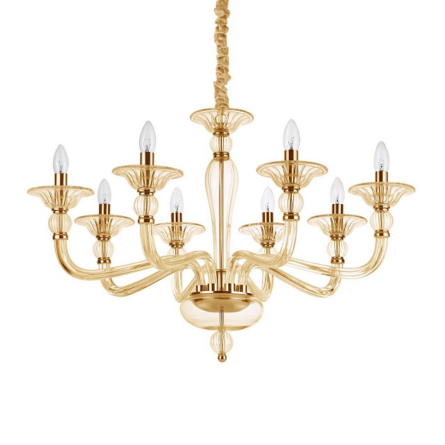 Подвесная люстра Ideal Lux Danieli SP8 Ambra 159973 Фото № 1