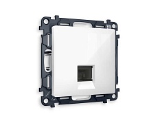 Комплект механизма компьютерной розетки AMBRELLA VOLT ALFA Белый глянец RJ-45(8P8C) CAT6 с шторкой QUANT (AP1120, VM188) MA112010