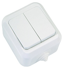 Выключатель Makel 2-кл. ОП п/герм. белый 18301