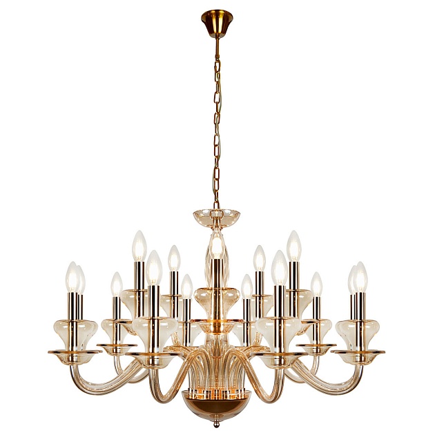 Подвесная люстра iLamp Mercury P9448-10+5 Gold Фото № 1