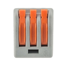 Универсальная клемма СМК 222-413, 3-проводная серая 0,08-2,5/4 мм² (20 шт./уп.) REXANT 07-5253-4-20 1