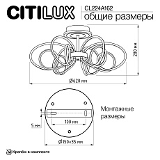 Потолочная светодиодная люстра Citilux Salma Smart CL224A162 2