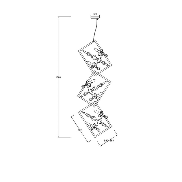 Подвесная люстра Lucia Tucci Inessa 3850.12 Silver изображение 2 Подвесная люстра Lucia Tucci Inessa 3850.12 Silver Фото № 2