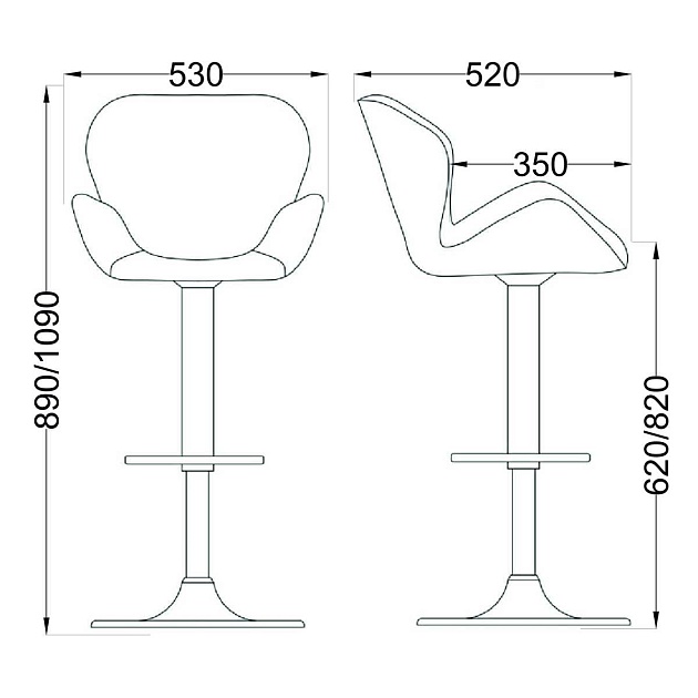 Барный стул AksHome Berlin капучино, велюр 70476 Фото № 2