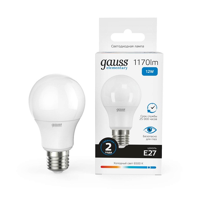 Лампа светодиодная Gauss E27 12W 6500K матовая 23232 Фото № 5