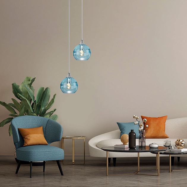 Подвесной светильник Eurosvet Lotus 50221/1 голубой изображение 6 Подвесной светильник Eurosvet Lotus 50221/1 голубой Фото № 6