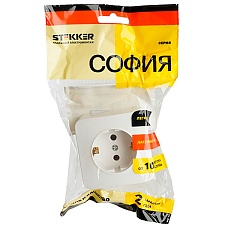 Розетка 2P+PE Stekker София белый MST16-11-01 49302 1