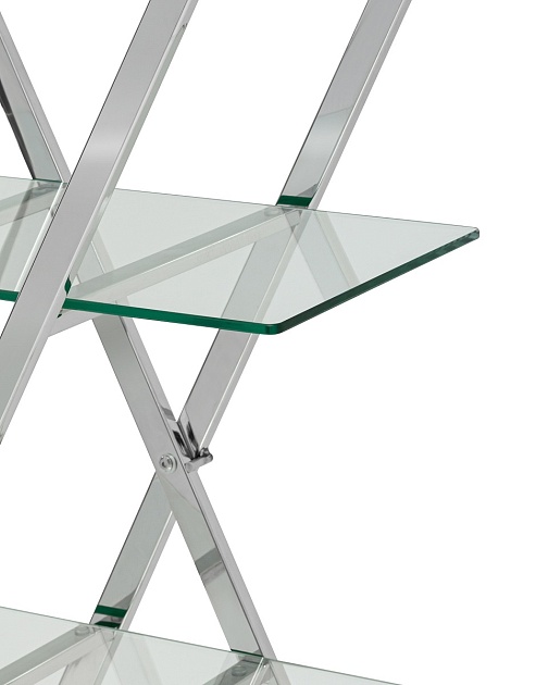 Стеллаж Stool Group Гейт прозрачное стекло сталь серебро EDCS-006 изображение 5 Стеллаж Stool Group Гейт прозрачное стекло сталь серебро EDCS-006 Фото № 5