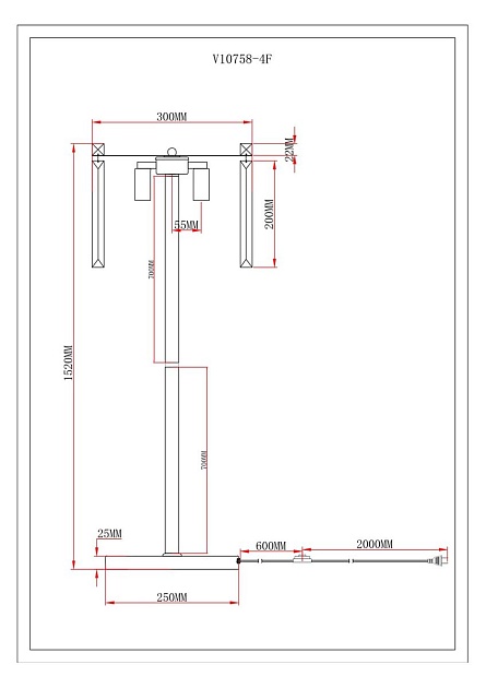 Торшер Moderli Levi V10758-4F изображение 2 Торшер Moderli Levi V10758-4F Фото № 2