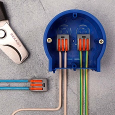 Универсальная клемма СМК 222-413, 3-проводная серая 0,08-2,5/4 мм² (блистер 5 шт./уп.) REXANT 06-0201-B5 1