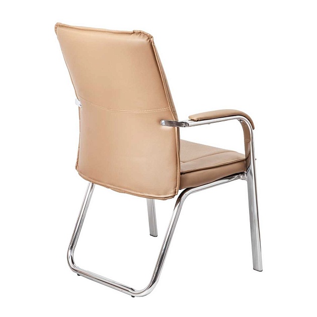 Офисный стул AksHome Oscar бежевый, экокожа, цвет каркаса хром 70058 Фото № 4