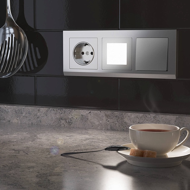 Розетка с заземлением Werkel серебряный W1171006 4690389156410 Фото № 5