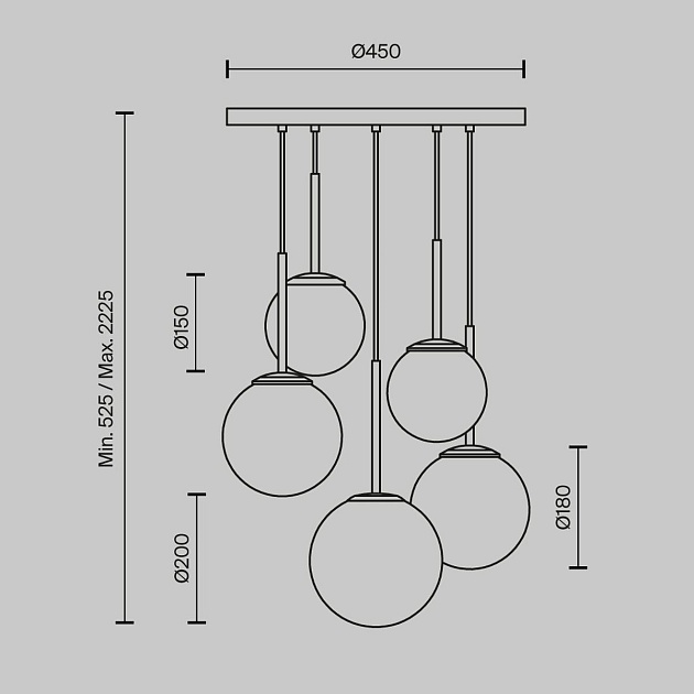 Подвесная люстра Maytoni Basic form MOD321PL-05B Фото № 3