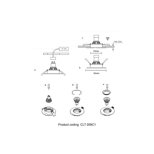 Встраиваемый светильник Crystal Lux CLT 059C1 BL Фото № 2