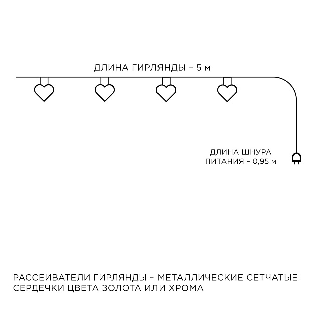 Гирлянда светодиодная Apeyron сердце 15-62 Фото № 3