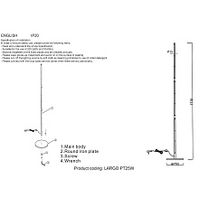 Торшер Crystal Lux Largo PT25W Black 1
